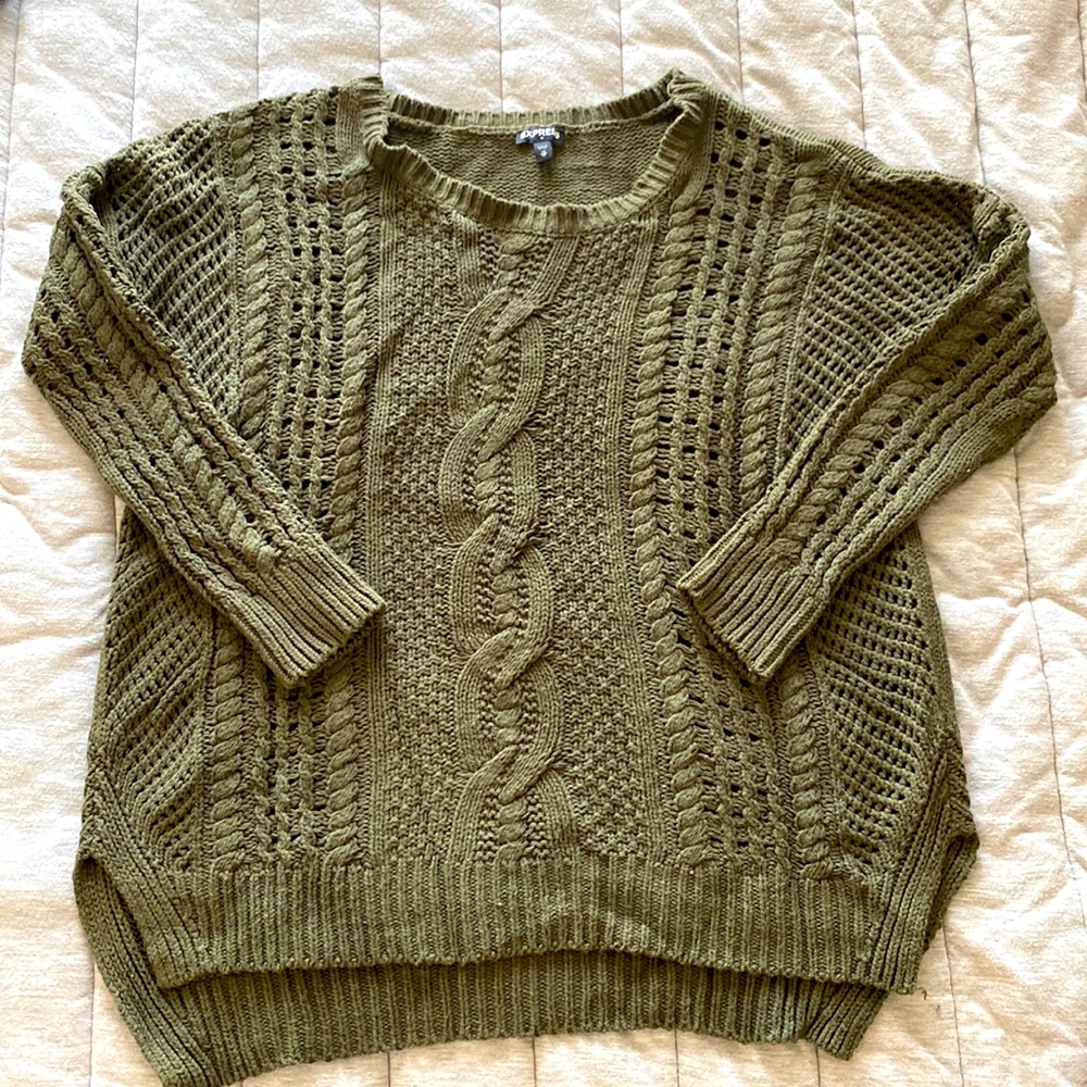 Oversized Olive Sweater (Size XS)